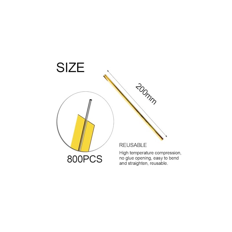 Aoktorkit 1PACKS 800Pcs Gold Metal Wire Twist Ties, 20cm, For