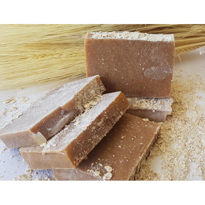 KIT 4 JABONES ARTESANALES AVENA LECHE y MIEL en BARRA