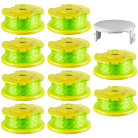 AC80RL3 Compatible with Ryobi 18v,24v,40v Cordless Trimmers and AC14HCA Cap Cover,Replacement String Spool Ryobi One Plus+ Weed Wacker Auto-Feed Refills Twist Line 11ft 0.080" 11Pack(10Spools, 1Cap)