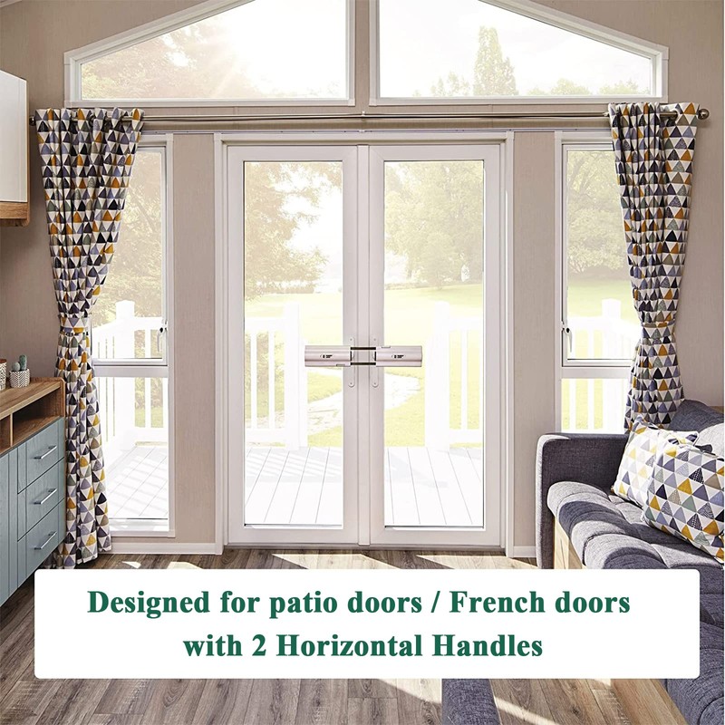 French Patio Door Security Lock for Straight Double Hinged Swing