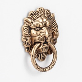 [2 Pack] Lion Head Cell Phone Ring Holder Stand, 360 Degree Rotation Finger Ring Kickstand with Polished Metal Phone Grip for Magnetic Car Mount, Smartphone Accessories（Black Gold）