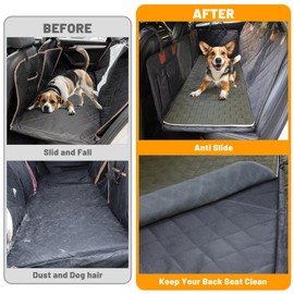 Manificent Non-Slip Pet Bed Mat for Truck Back Seat Extender, Hair Resistant Dog Blanket for Hard Bottom Dog Car Seat Cover, Anti Slip Pet Linner Backseat Cover Graphite/XL