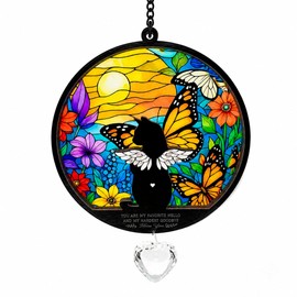 Cat Memorial Gift for Loss of Cat,Memorial Window Hanging