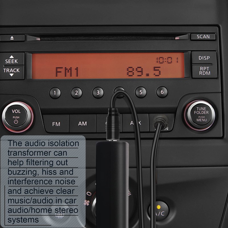 2 Packs Ground Loop Noise Isolator for Car Audio/Home Stereo