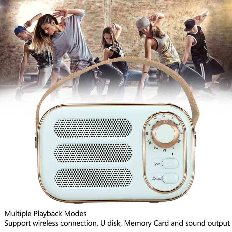 Bluetooth Speaker Stereo HiFi Sound USB Charging Retro Portable Wireless