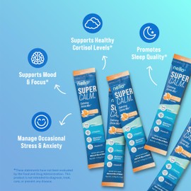 Nello Supercalm Drink Mix - Ashwagandha KSM 66, Magnesium Glycinate & L-Theanine Supplement - Ashwagandha Root Extract - Focus and Relaxation Support (20 Travel Packets) - Orange Creamsicle