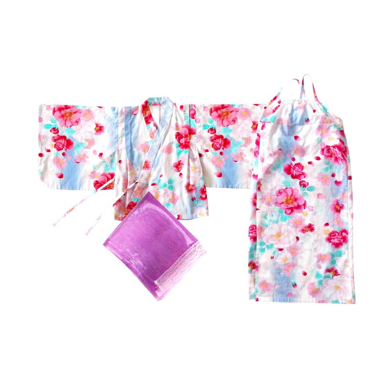 Bee saa01400 3-Piece Kids’ Yukata Set, Girls, Summer, Easy to