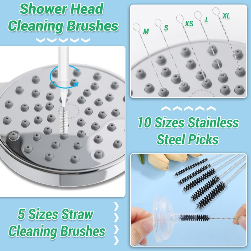 MAPVOLUT 50-in-1 Shower Head Cleaner Kit with Stainless Steel Needles