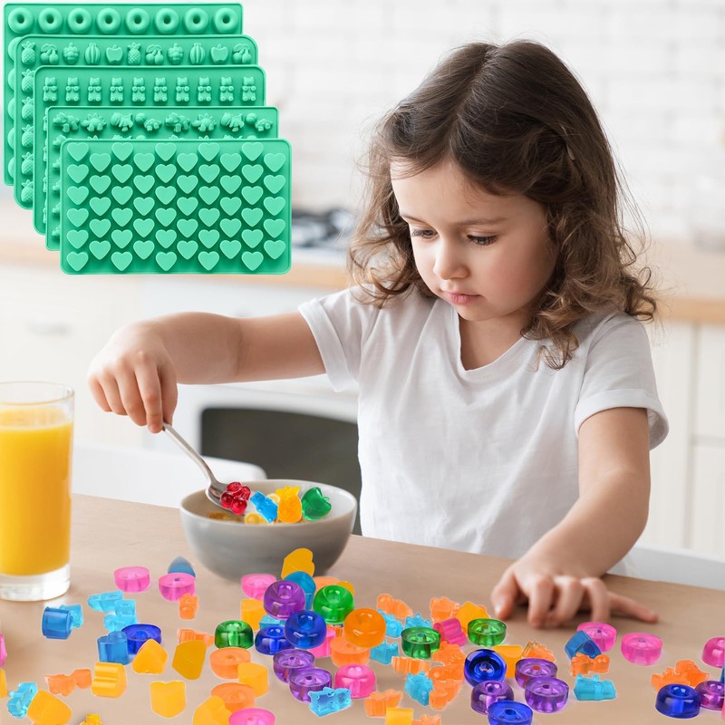 Silicone Gummy Molds Set of 5, Candy Molds Silicone with