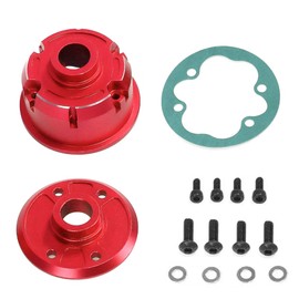 Aluminum Center Diff Case Set Differential Case for Arrma 1/10 Kraton Outcast 4S V2 BLX 1/8 Mojave 4S BLX Upgrade Parts ，Replacement of # ARA311166(Red)