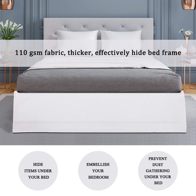 PiccoCasa Bed Skirt Polyester Solid Western Style Scandinavian Retro Simple