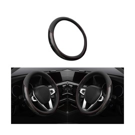 Adunsiaoto Four-Season Carbon Fibre Car Steering Wheel Cover, Microfiber Steering Wheel Cover Universal Size Protector Interior Accessories for Car, Auto Carbon Fiber Sports Elastic Band(Black)