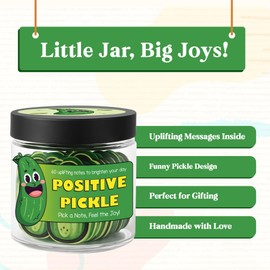 60 Positive Cards Jar with Pickle NFC Keychain, Affirmation Cards For Women, Gift Idea For Dad From Daughter Son, Emotional Support, Unique Birthday Gifts for Women, Gifts for Teen