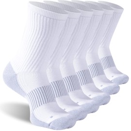 Dsource Copper Socks Women, Low Cut Smell free Copper Energy Crew Socks Large White 6