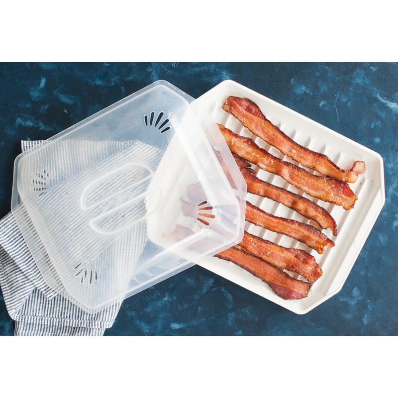 Nordic Ware Bacon Rack with Lid, 10.25x8x2 Inches