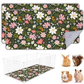 2 Pack Guinea Pig Bedding, Washable Guinea Pig Cage Liner Reusable Guinea Pig Mat Waterproof Guinea Pig Bedding for Cage, Super Absorbant Guinea Pig Pee Pads for Small Animals Hamster Rabbit Squirrel