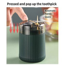 Ulawellor Pack of 2 Toothpick Dispenser, Toothpick Box, Creative Automatic Toothpick Dispenser, Automatic Pop-Up Toothpick Dispenser (Dark Green)