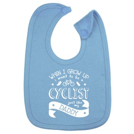 Hippowarehouse When I Grow Up I Want to be a Cyclist Just Like My Daddy Cotton Baby Nursing bib Boys Girls 35cmx22cm