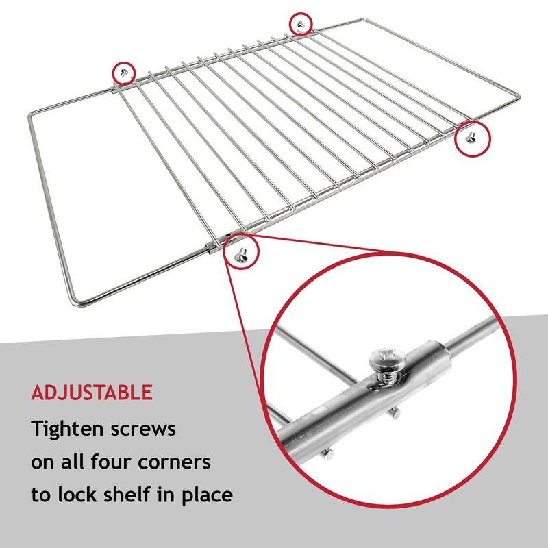 SPARES2GO Universal Adjustable BBQ Grill Shelf for All Makes of