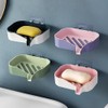 4 Pack Soap Dish with Drain Soap Holder, Double-layer Contrasting
