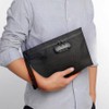 Canvas Mens Wristlet Wrist Bag with Lock, Large Clutch Bags