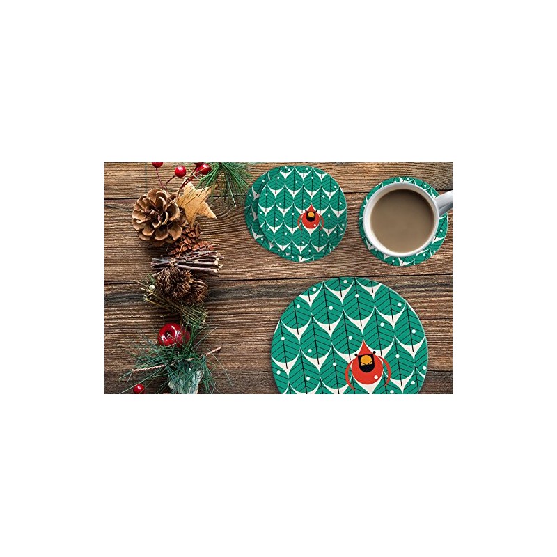 Charley Harper Coniferous Cardinal Absorbent Stone Trivet