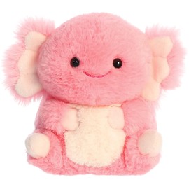 Aurora® Round Rolly Pet™ Ari Axolotl™ Stuffed Animal - Adorable Companions - On-The-Go Fun - Pink 5 Inches
