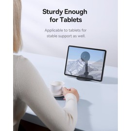 Baseus MagPro Soporte Magnético para Teléfono Ajustable de 16.5 a 19.7cm para Escritorio, Ángulo de Visión 360°, Negro