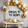 TOYVENTURES Cheers to 45 Years Black Glitter Banner - Happy