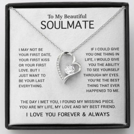 ShineOn To My Soulmate Necklace, Gift For Soulmate, Anniversary Gift, Birthday Gift