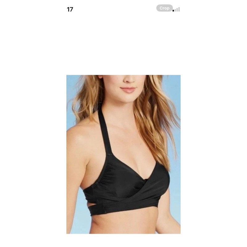 Kona Sol Black Underwire Wrap Swimsuit Bikini Top Small NEW