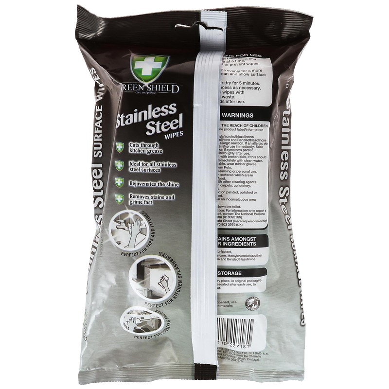 Green Shield Stainless Steel Wipes 70pk
