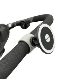 Maxby Magnetic Phone Holder for Stroller, Stationary Bike (Compatible with Peloton), Shopping Cart. Compatible with MagSafe. Stable & Secure.