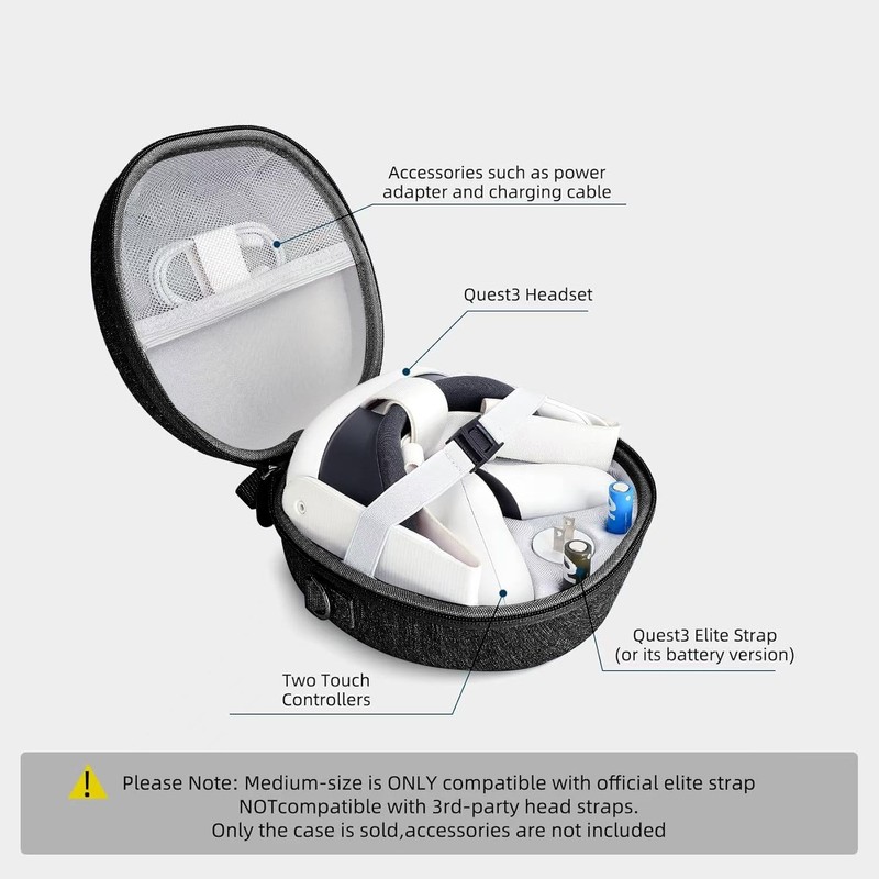 XGMATT Hard Carrying Case for Meta Quest 3S/Quest 3,VR Gaming