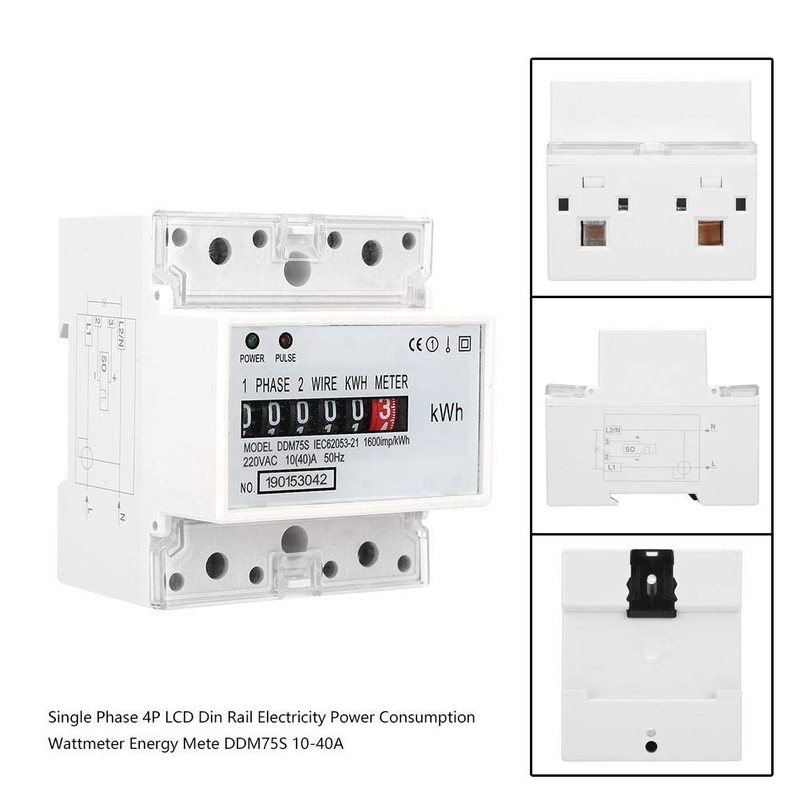 KWh Meter Digital Single Phase Energy Meter Tester 4P LED