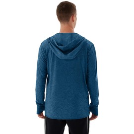 Woitury Mens UPF 50+ UV Sun Protection Clothing Jacket Hoodie With Pockets Lightweight Fishing Hiking Cooling Shirts Dark blue-2XL