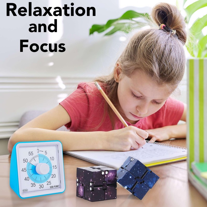 Seka-Planet Visual Timer & Infinity Cube Pack, Colourful