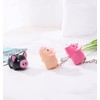 YYaaloa 3pcs Piggy Design Keychains Led Keychains Flashlight Sound Rings