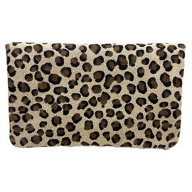 Jeamis Suede Shoulder Bag Leopard Suede Bag Crossbody Clutch Leather Leo, khaki
