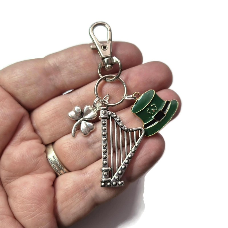 IRELAND themed charm bag clip keyring gift, Irish Ireland travel