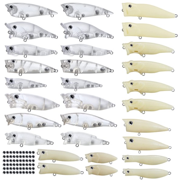 FREE FISHER 30pcs Unpainted Blank Hard Lures Blank Crankbaits Unpainted