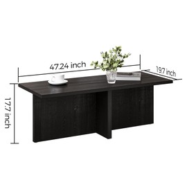 Luoxiao Rectangle Coffee Table 47 inch Modern Coffee Table for Living Room Scandinavian Center Table Minimalist Tea Table Low Table Tatami Table Zen Coffee Table (Black)