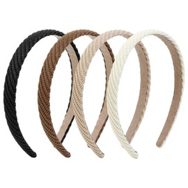 WhaleO 4er Set Haarreifen Damen Haarreif Damen Trachten Haarreif Headband Haaraccessoires Haarband Dünn Schmal