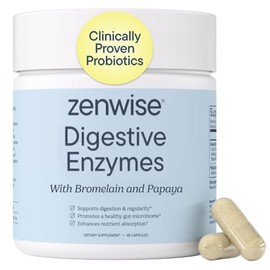 Zenwise - Probióticos y prebióticos digestivos - Alivio de la digestión y la hinchazón para mujeres y hombres, absorción de lactosa con amilasa y...  