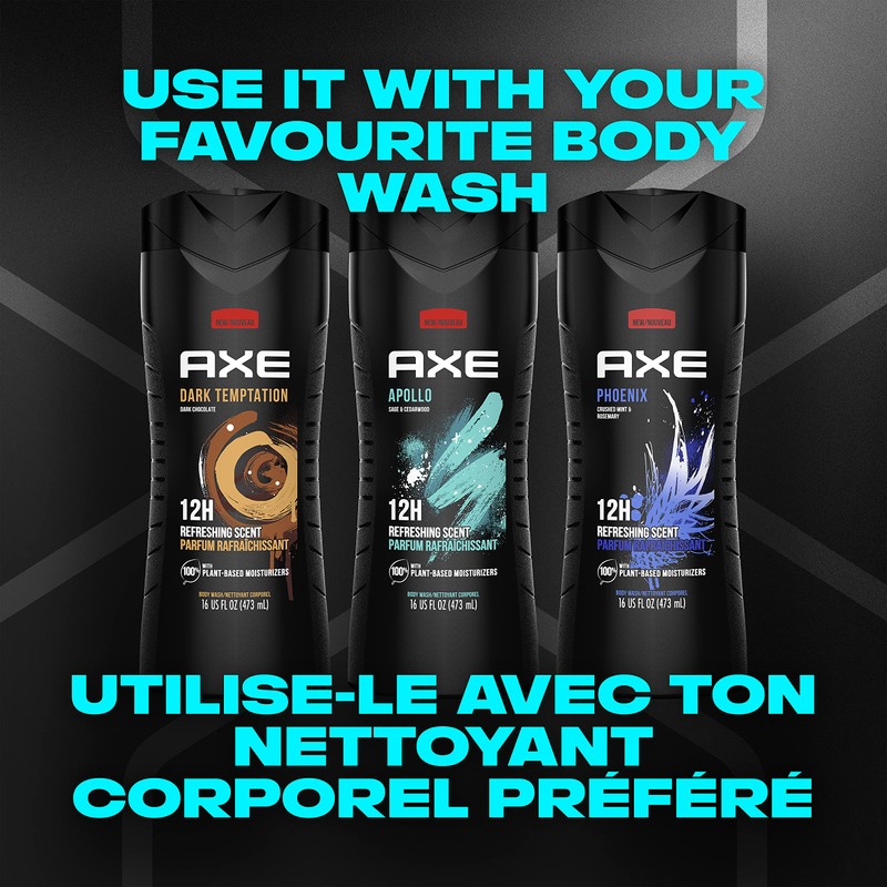 AXE Detailer Shower Tool body exfoliator for men 2-Sided removes