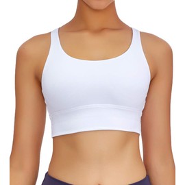 Lavento Women's Strappy Sports Bra Medium Support Workout Training Top