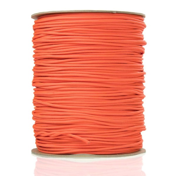 PARACORD PLANET Type III 550 9 Strand Emergency Survival Tinder Fishing Cord – Available in 10, 25, 50, 100, 250, 500, and 1000 Feet – Multiple Colors Available (Neon Orange, 250 Feet)