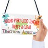 RED OCEAN Behind Teacher Great Teaching Assistant Hanging Plaque End