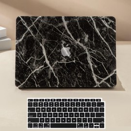 iNOTOGG Compatible with MacBook Air 15 Inch Case 2025 2024 2023 Release M4 A3241 M3 A3114 M2 A2941 with Touch ID, Classic PU Leather Hard Plastic Air 15.3 Protective Case with Keyboard Cover, Marble