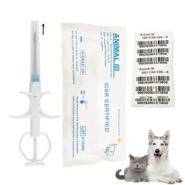 2 Packs 1.4x8mm,YurMemo Universal Pet Microchip Registratable RFID Animal Implant Chip for Management and Tracking, 134.2kHz FDX-B Pet ID Tags for Pets, Cat, Dog, Rabbit,Cow, Sheep, Pig,Fish